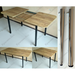 Раздвижной прямоугольный стол со скосом "Дуб крафт золотистый" с выбором размера и ножек. Раздвижной прямоугольный стол со скосом "Дуб крафт золотистый" с выбором размера и ножек.