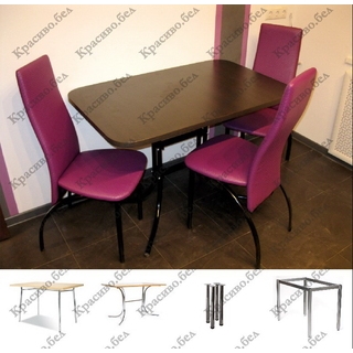 Обеденная группа. Стол прямоугольный со скосом "Венге" + 4 стула "Модель 93". Выбор размера и цвета. Обеденная группа. Стол прямоугольный со скосом "Венге" + 4 стула "Модель 93". Выбор размера и цвета.