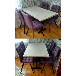 Обеденная группа. Стол на цельной раме серии Н+ 4 стула Квадро мини. Выбор размера и цвета. Обеденная группа. Стол на цельной раме серии Н+ 4 стула Квадро мини. Выбор размера и цвета.