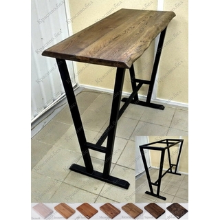 Стол барный на металлокаркасе серии V-3 с подножкой. Выбор столешниц, цвета и размера.